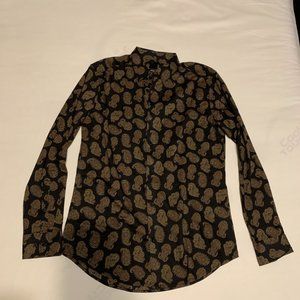 H&M men's shirt long sleeve paisley M regular fit NWT New